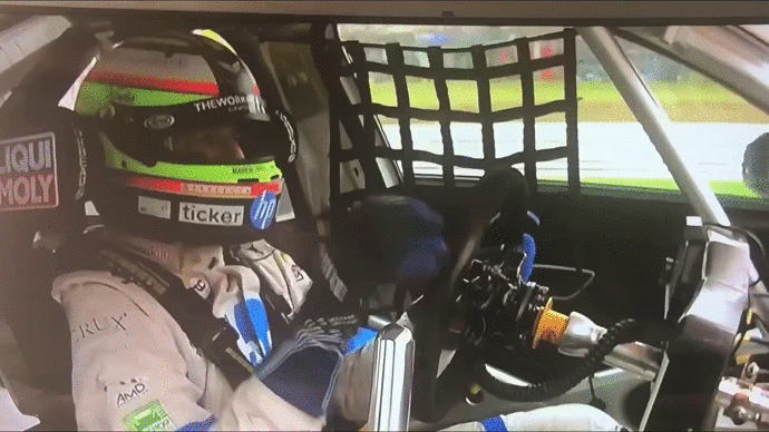 Mark Blundell with the Ticker logo at BTCC 2019