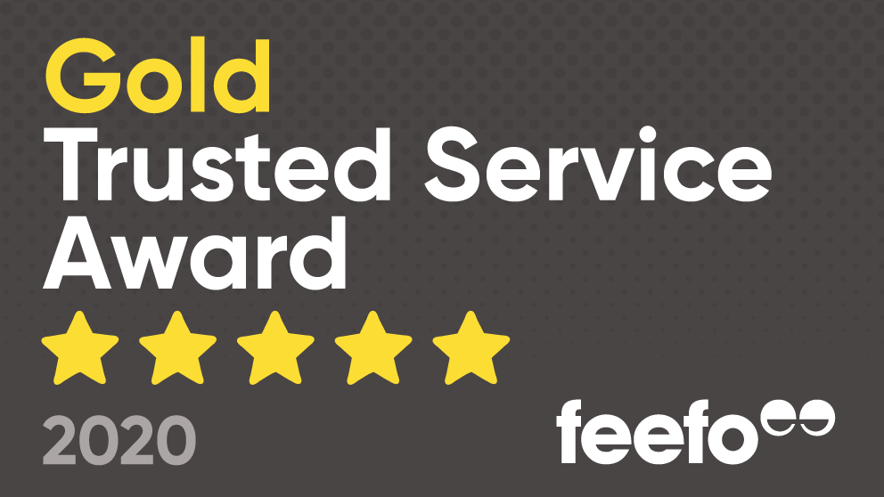 Feefo 2020 Gold Trusted Service award