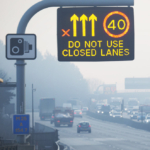 Overhead signage on a smart motorway
