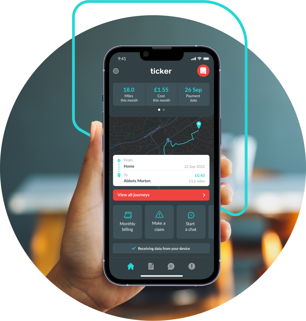 Ticker app on a phone